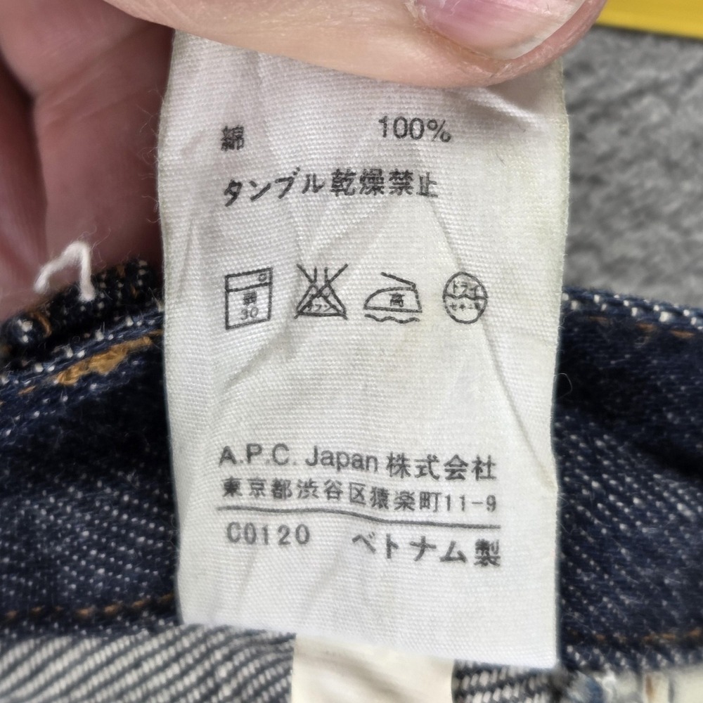 A.P.C. Jeans Mens 31x30 Blue Selvedge Petit New Standard Raw Denim Button Fly - Picture 10 of 16
